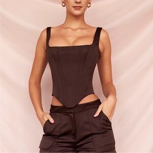 NEW House of CB Rafa Top Chocolate Brown Medium